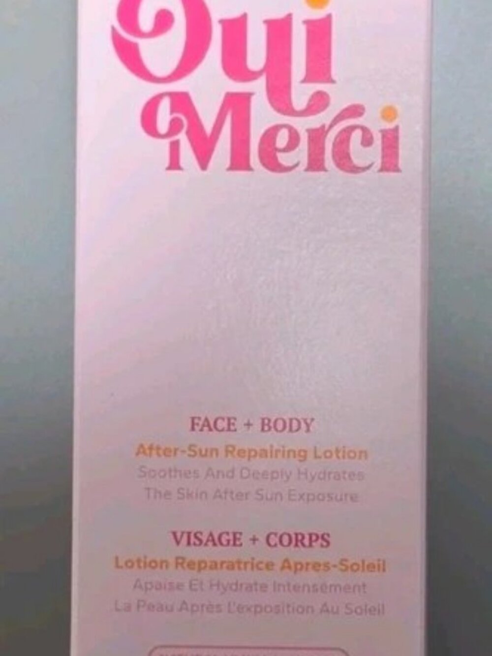 Oui Merci After-Sun Repairing Lotion Face & Body Cooling 6.7 fl oz Vanilla